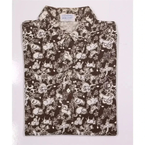 Lilly Pulitzer Men's Stuff Palm Beach Chinese Zodiac Animal Short Sleeve Shirt M - Picture 1 of 6